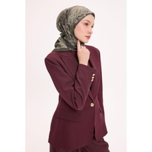 Silk Home Viskon Velora Eşarp Dört Mevsim Dalga Izi Desen Yeşil 90X90