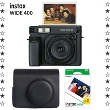 Fujifilm Instax Wide 400 Jet Black Fotoğraf Makinesi Deri Çanta ve 20'li Film Hediye Seti