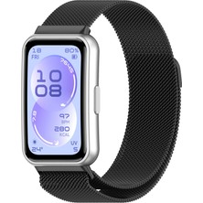 MMP Shop Huawei Band 11 / 11 Pro Uyumlu Manyetik Metal Örgü Hasır Örgü Kordon