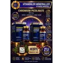 Nutraxin 2 Adet Chromium Picolinate 200 Mcg 90 Adet Tablet + Hediye Biberiye Yağı