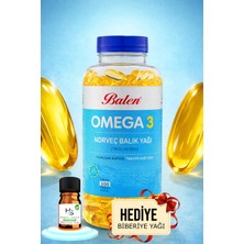 Balen Omega 3 Norveç Balık Yağı Trigliserid Form Yumuşak Kapsül 1380 Mg 100 Adet + Hediye Biberiye Yağı