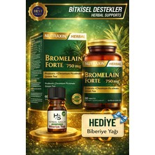 Nutraxin Bromelain Forte 750 Mg 60 Adet Tablet Krom Yeşilçay Probiyotik + Hrblsglk Biberiye Yağı