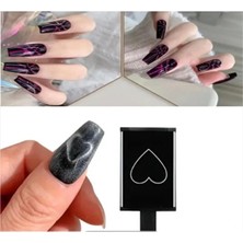 Qnail Professional Oje Mıknatıs Kedi Gözü Kalp Şekil Magnet