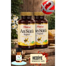 Balen 2 Adet Arı Sütü Kapsül 375 Mg 60 Adet Takviye Edici Gıda + Hediye Biberiye Yağı