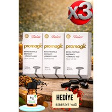 Balen 3 Adet Promagic Propolis Ekstraktı ve Çörekotu Yağı Yumuşak Kapsül 60 Adet + Hediye Biberiye Yağı