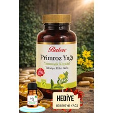 Balen Primroz Yağı Yumuşak Kapsül 90 Adet Takviye Edici Gıda + Hediye Biberiye Yağı
