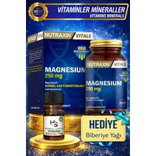 Nutraxin Magnezyum 250 Mg 60 Adet Tablet + Hrblsglk Biberiye Yağı (Hediye)