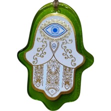 Mixperi Cam Hamsa Fatma Ana Eli Duvar Dekoru ve Nazarlık (Yeşil)