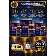 Nutraxin 3 Adet B12 Vitamini 1000MCG Kiraz Aromalı 60 Adet Dil Altı Tablet + Hrblsglk Biberiye Yağı (Hediye)