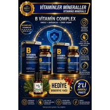 Nutraxin 2 Adet B Complex (B1-B2-B3-B5-B6-B12) 60 Adet Vitamin Tablet + Hediye Biberiye Yağı