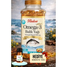 Balen Omega 3 Balık Yağı Yumuşak Kapsül 1380 Mg 100 Adet Takviye Edici Gıda + Hediye Biberiye Yağı