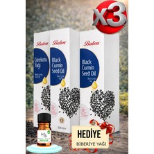 Balen 3 Adet Saf Çörekotu Yağı 250 ml + Hediye Biberiye Yağı