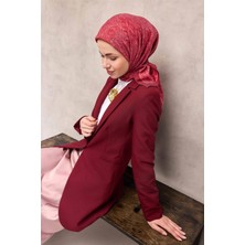 Silk Home Viskon Velora Eşarp Dört Mevsim Labirent Desen Bordo 90X90