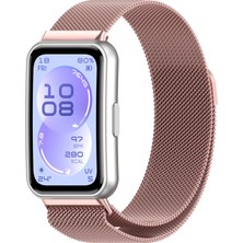 MMP Shop Huawei Band 11 / 11 Pro Uyumlu Manyetik Metal Örgü Hasır Örgü Kordon