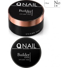 Qnail Professional Builder Gel 50 ml Protez Tırnak Jeli Uv LED Uzatma Güçlendirme Profesyonel Jel No:18 Clear