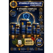 Nutraxin 3 Adet B Complex (B1-B2-B3-B5-B6-B12) 60 Adet Vitamin Tablet + Hediye Biberiye Yağı