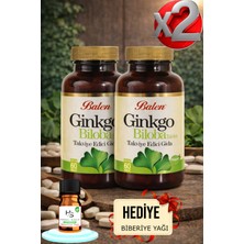Balen 2 Adet Ginkgo Biloba Tablet 600 Mg 60 Adet Takviye Edici Gıda + Hediye Biberiye Yağı