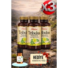 Balen 3 Adet Tribulus Terrestris Demir Dikeni Kapsül Takviye Edici Gıda + Hediye Biberiye Yağı