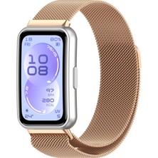MMP Shop Huawei Band 11 / 11 Pro Uyumlu Manyetik Metal Örgü Hasır Örgü Kordon