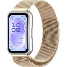 MMP Shop Huawei Band 11 / 11 Pro Uyumlu Manyetik Metal Örgü Hasır Örgü Kordon