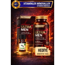 Nutraxin Ultra Men 60 Adet Tablet - L-Arjinin, Ginseng, Zencefil, Hrblsglk Biberiye Yağı (Hediye)