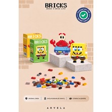 Arvela Bricks Nickelodeon Serisi: Sünger Bob & Bay Yengeç Karakterleri İkili Set - Eğitici Oyuncak Figür - Orijinal
