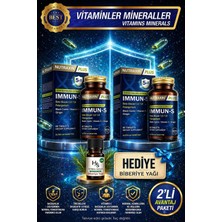 Nutraxin 2 Adet Immun-S Bağışıklık Desteği Gıda Takviyesi 60 Adet Tablet + Hediye Biberiye Yağı
