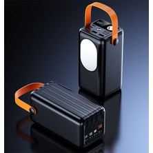 OEM Cepini Cp-05 50.000MAH Pd 22.5W Hızlı Şarj Destekli Powerbank - Dahili 4 Kablolu ve LED Aydınlatmalı - Siyah