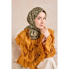 Silk Home Twill Ipek Eşarp Zincir Küf Yeşili