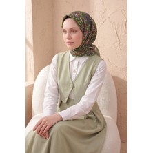 Silk Home Soft Eşarp Geometrik Kına Yeşili 90X90