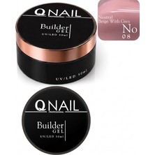 Qnail Professional Builder Gel 50 ml Protez Tırnak Jeli Uv LED Uzatma Güçlendirme Profesyonel Jel No:08