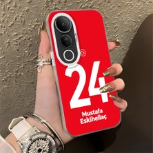 HONTINGA Vivo V50 Lite ile Uyumlu Kılıfı Silikon Kenar Sert Arka Düşüme Önleyici Basitlik Anti Düşme Kamera Korumali Dünya Kupası 24 Numara Mustafa Eskihellaç Desen Telefon Kılıfı K1-1227