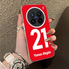 HONTINGA Vivo X200 Pro ile Uyumlu Kılıfı Silikon Kenar Sert Arka Düşüme Önleyici Basitlik Anti Düşme Kamera Korumali Dünya Kupası 21 Numara Yunus Akgün Desen Telefon Kılıfı K1-1224