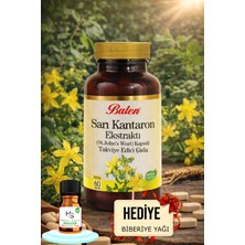 Balen Sarı Kantaron Ekstraktı St. John’s Wort Kapsül 60 Adet Takviye Edici Gıda + Hediye Biberiye Yağı