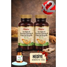 Balen 2 Adet V5 Arı Sütü Ginseng Polen Propolis Tablet 1015 Mg 60 Adet + Hediye Biberiye Yağı