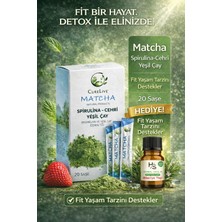 Curelive Maça Çayı Spirulina & Cehri Yeşil Çay Tozu 20 Adet Saşe + Hediye Biberiye Yağı