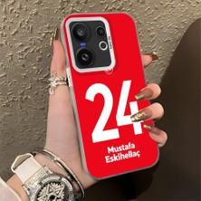 HONTINGA Vivo X200 Fe ile Uyumlu Kılıfı Silikon Kenar Sert Arka Düşüme Önleyici Basitlik Anti Düşme Kamera Korumali Dünya Kupası 24 Numara Mustafa Eskihellaç Desen Telefon Kılıfı K1-1227