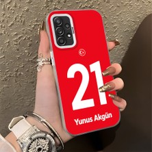 HONTINGA Samsung Galaxy A52S 5g ile Uyumlu Kılıfı Silikon Kenar Sert Arka Düşüme Önleyici Basitlik Anti Düşme Kamera Korumali Dünya Kupası 21 Numara Yunus Akgün Desen Telefon Kılıfı K1-1224