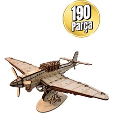 Ju 87 Savaş Uçağı Maketi - Kendin Yap (Dıy) Dekoratif Kit - 3D Puzzle