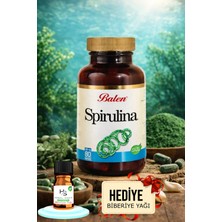 Balen Spirulina (Mavi Yeşil Alg) 80 Adet Kapsül Takviye Edici Gıda + Hediye Biberiye Yağı