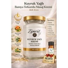 Zümrüt Life Kuyruk Yağı Kremi Bamya Tohumlu Masaj ve Bakım Kremi 100 ml + Hediye Biberiye Yağı