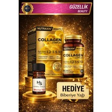 Nutraxin Collagen Beauty Complex 90 Adet Hidrolize Tip 1-2-3-5-10 + Hrblsglk Biberiye Yağı (Hediye)
