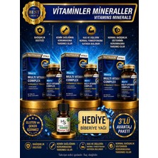 Nutraxin 3 Adet Multivitamin Men's Erkeklere Özel Vitamin 60 Adet Tablet + Hediye Biberiye Yağı