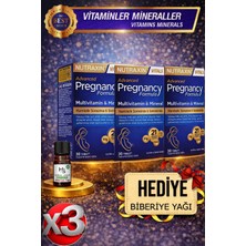 Nutraxin 3 Adet Pregnancy Formula-(21 Vitamin&mineral) 30 Adet Tablet + Hediye Biberiye Yağı