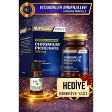 Nutraxin Chromium Picolinate 200 Mcg 90 Adet Tablet + Hrblsglk Biberiye Yağı (Hediye)