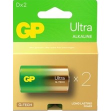 GP G-Tech LR20 Büyük Boy Ultra Alkalin Pil 2'li Paket GP13AU-U2 D Boy