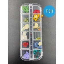 Qnail Professional Kurutulmuş Gerçek Çiçek Nail Art Süsleme 3D Kuru Çiçek Model T-311