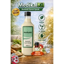 Medikalkil Bentonit Içilebilir Kil 1000 ml Doğal Detox ve Arındırıcı Gıda Takviyesi-X8 (8ADET)