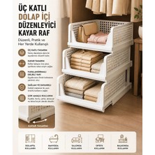 Myplas Kayar Raf Dolap Içi Düzenleyici Toplayıcı 3 Adet