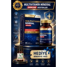 Nutraxin Multivitamin Mineral Immune 60 Adet Tablet + Hediye Biberiye Yağı